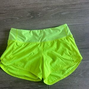Lululemon neon  Green Women's running Shorts